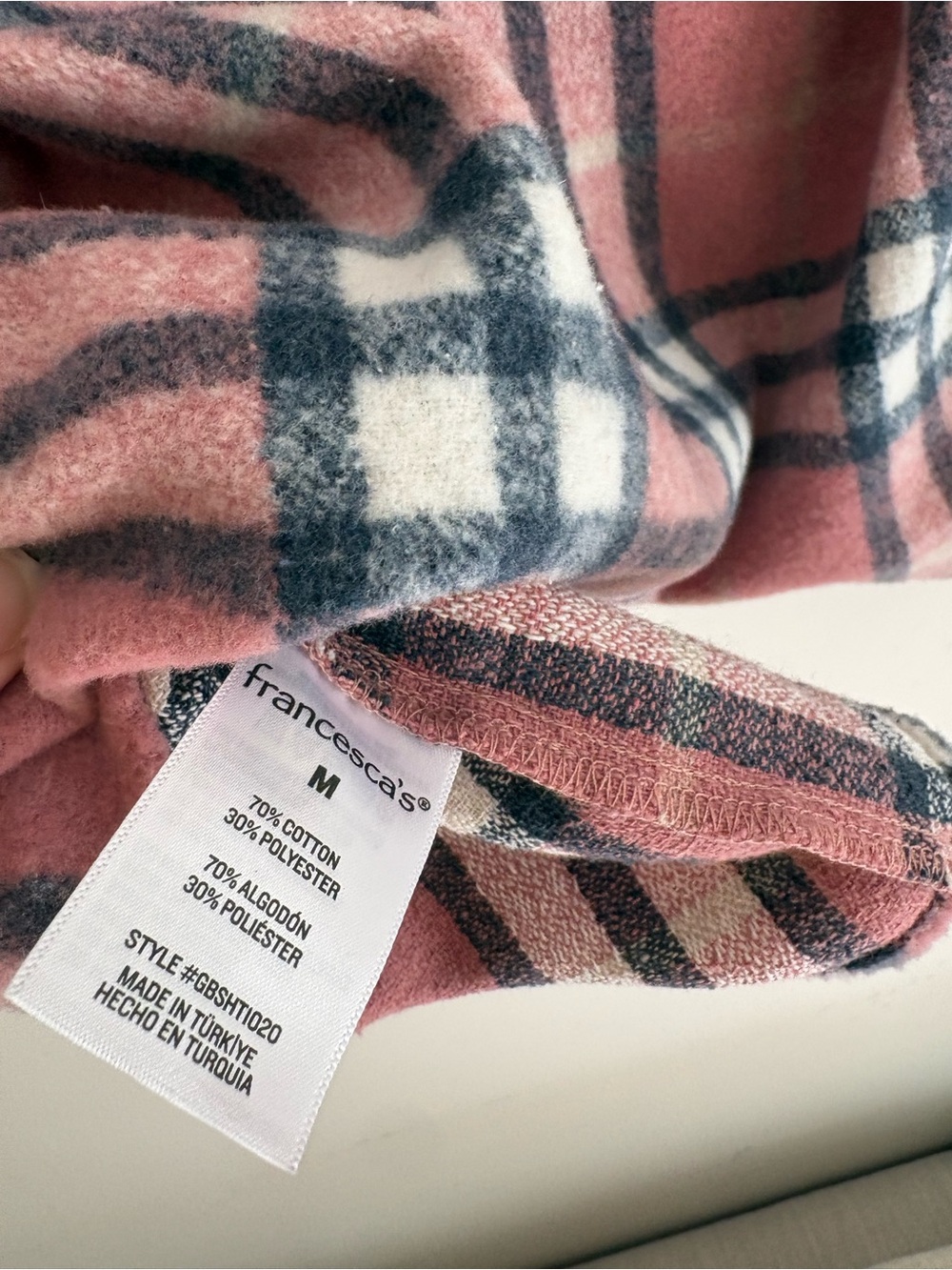 miami Pink Plaid Button-Down Fleece Shirt - Picture 7 of 8
